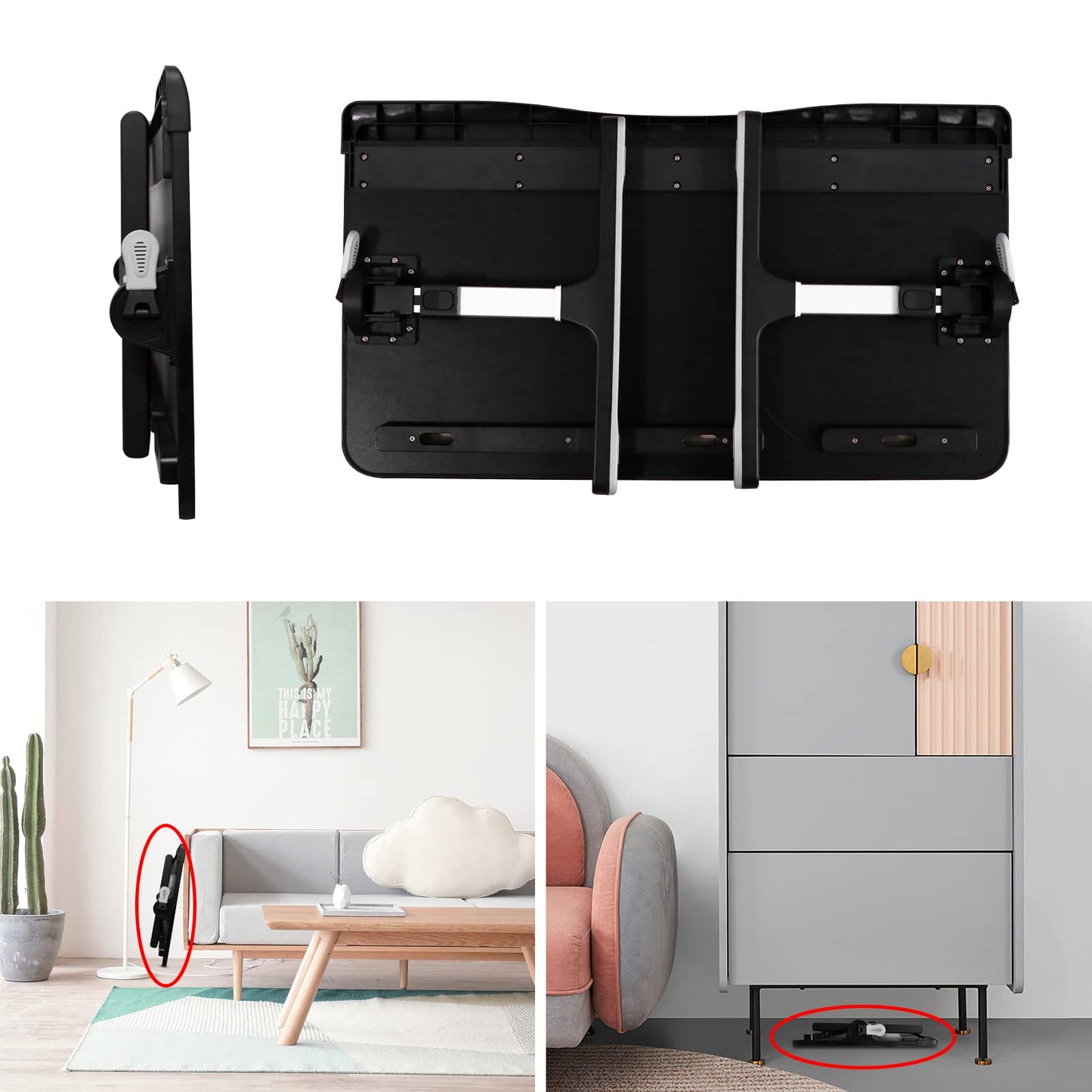 KLEAR Foldable Laptop Bed Tray Desk, Adjustable Laptop Bed Table with Heights and Angles, Upgraded-Sturdy Laptop Lap Desk for Bed/Sofa/Couch/Floor, Lap Tablet Desk (NO Drawer,Black)