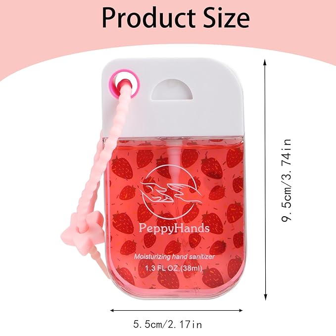 PeppyHands Hand Sanitizer, Hand Sanitizer Spray, Hydrating Spray for Hand, Portable Sanitizer spray Set ﻿for Travel Size, 500-Sprays Each Multi-Flavor (4Pcs.)