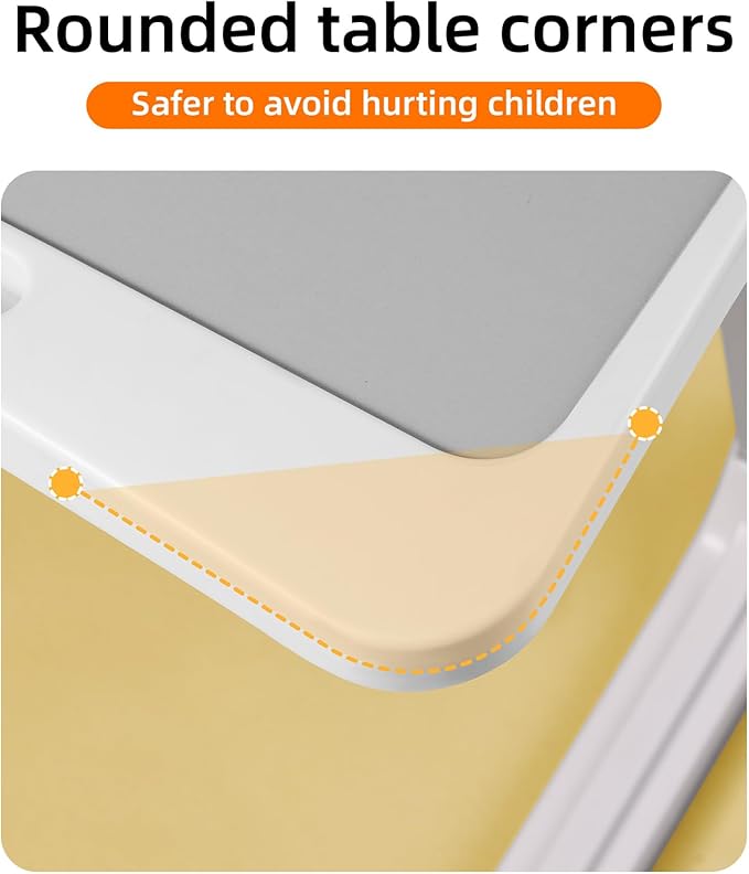 DICMKY Large Car Seat Tray Table, Foldable Travel Tray for Kids Car Seat, Height Adjustable Car Lap Desk for Laptop Computer Tablet, Rear Seat Food Eating Tray, Car Travel Essentials for Long Trips