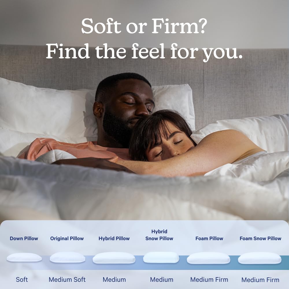 Casper Sleep Original Pillow 2-Pack, King Size – Medium Soft Feel, Down-Alternative Fill, Supports Side, Back & Stomach Sleepers, Neck Pain Relief, Machine Washable