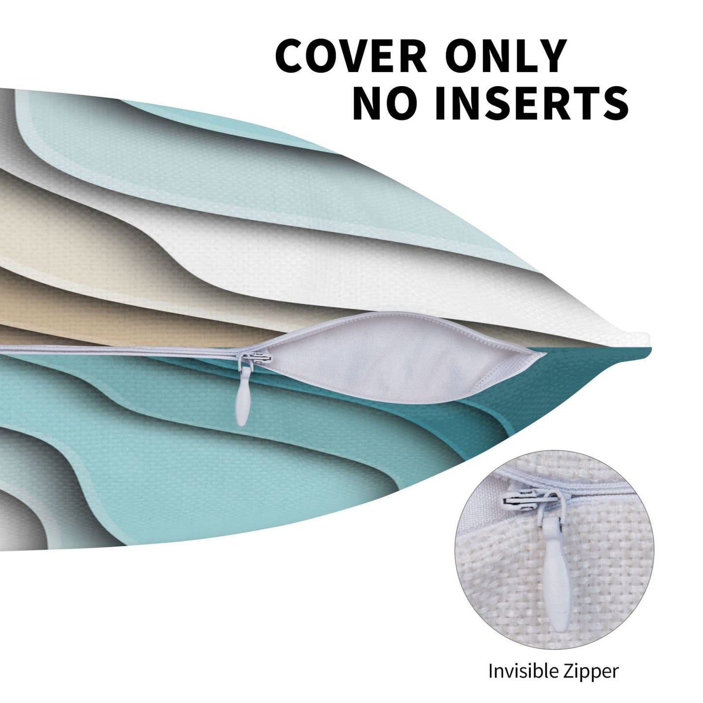 Blue Teal and Grey Boho Throw Pillow Covers 18x18 Set Of 2 Summer Outdoor Abstract Stripe Pillows Cover Mid Century Modern Decorative Pillow Case Farmhouse Cushion Cover for Home Couch Bed Sofa Decor