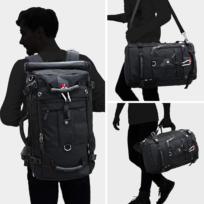 KAKA Travel Backpack, Carry On Backpack Durable Convertible Duffle Bag Fit for 15.6 Inch Laptop for Men and Women(Medium 35L)