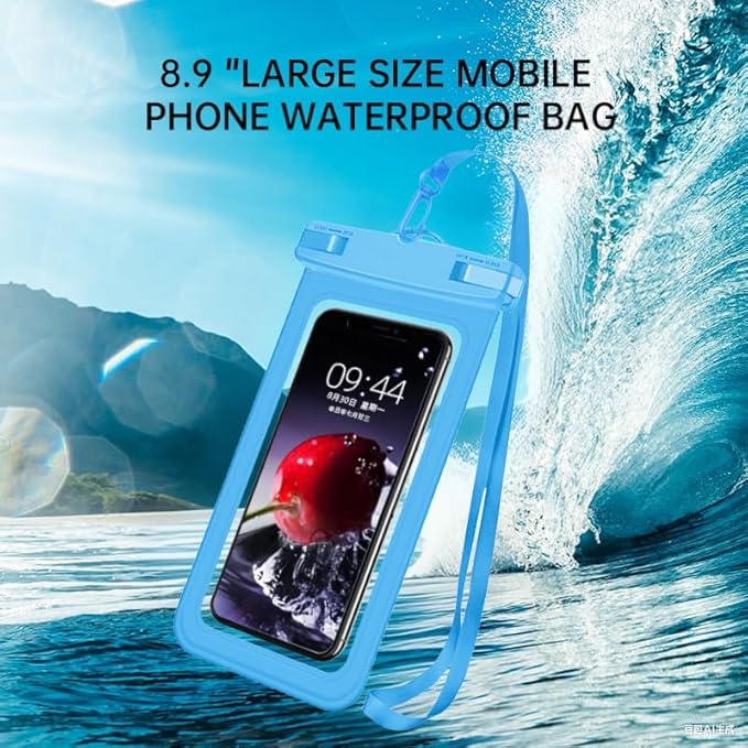 [Up to 6.9" 2 Pack Waterproof Phone Pouch Case,Waterproof Phone Bag for iPhone 17 16 15 14 13 Pro Max Plus Galaxy S25 S24 Ultar Plus+,IPX8 Cellphone Dry Bag Beach Travel Essentials-Blue
