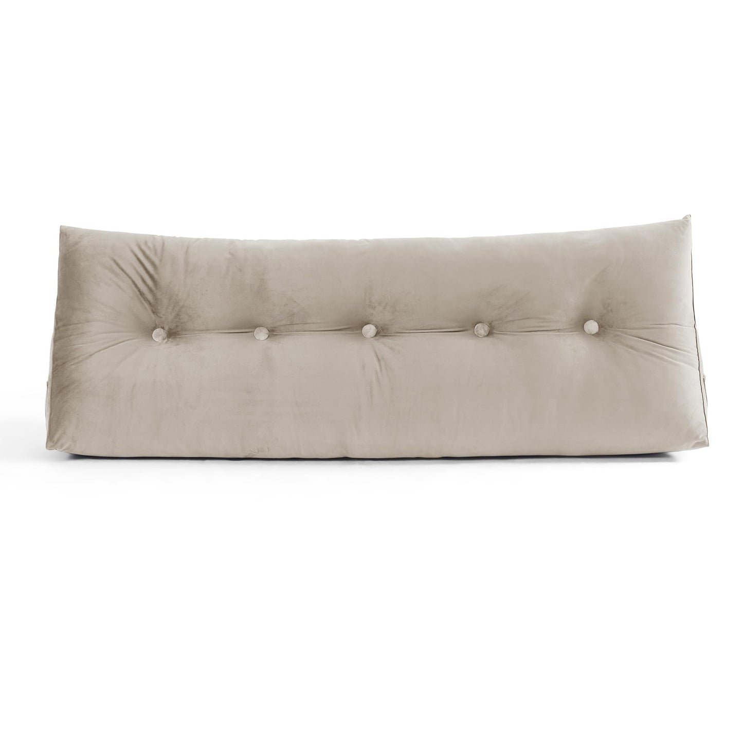 Headboard Pillow King - Bed Wedge Pillow for Headboard - Large & Versatile Triangle Cushion Reading Support Pillow, King - 76", Beige/Cream