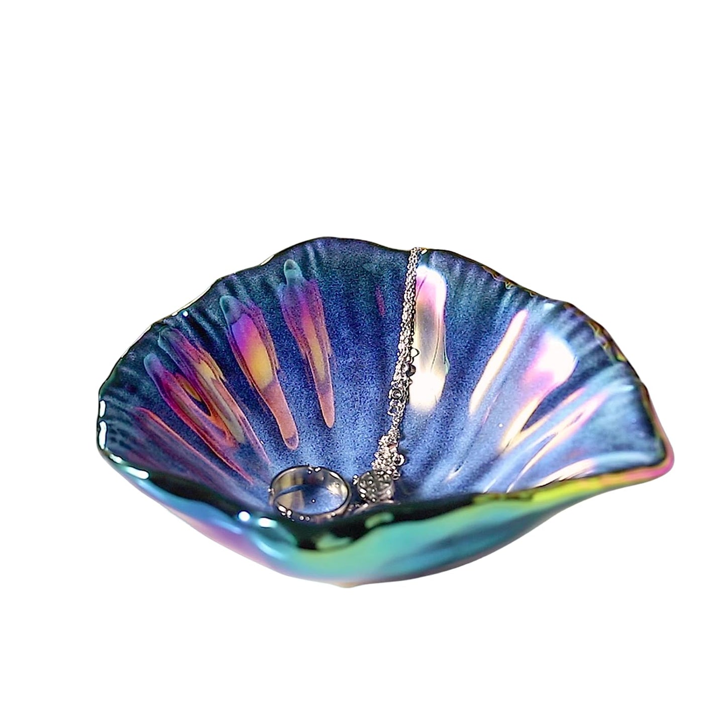 Misijuer Shell Jewelry Tray,5.75 Inches,Ceramic