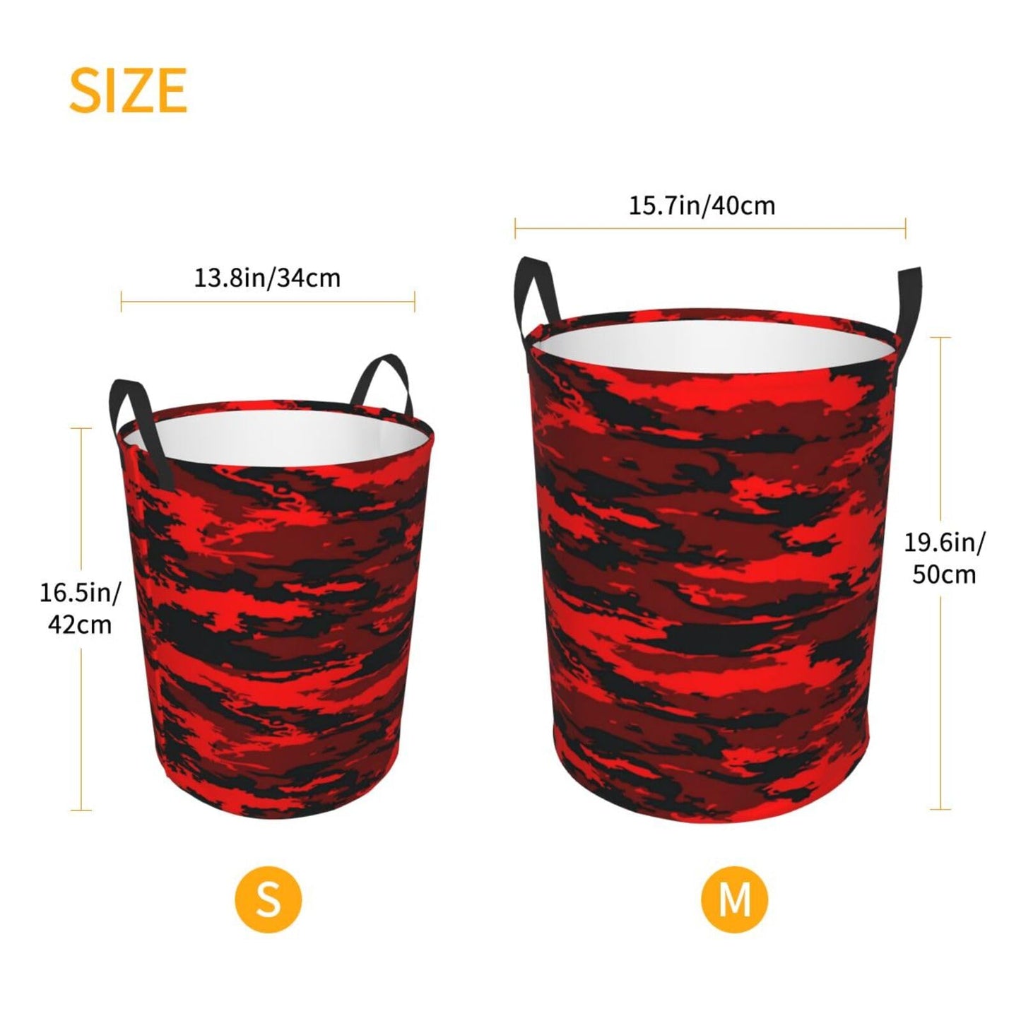 Gbuzozie Black And Red Camouflage Round Laundry Hamper Military Camo Storage Basket Toys Clothes Organizer Bin For Home Bathroom Bedroom Dorm Nursery, 62l