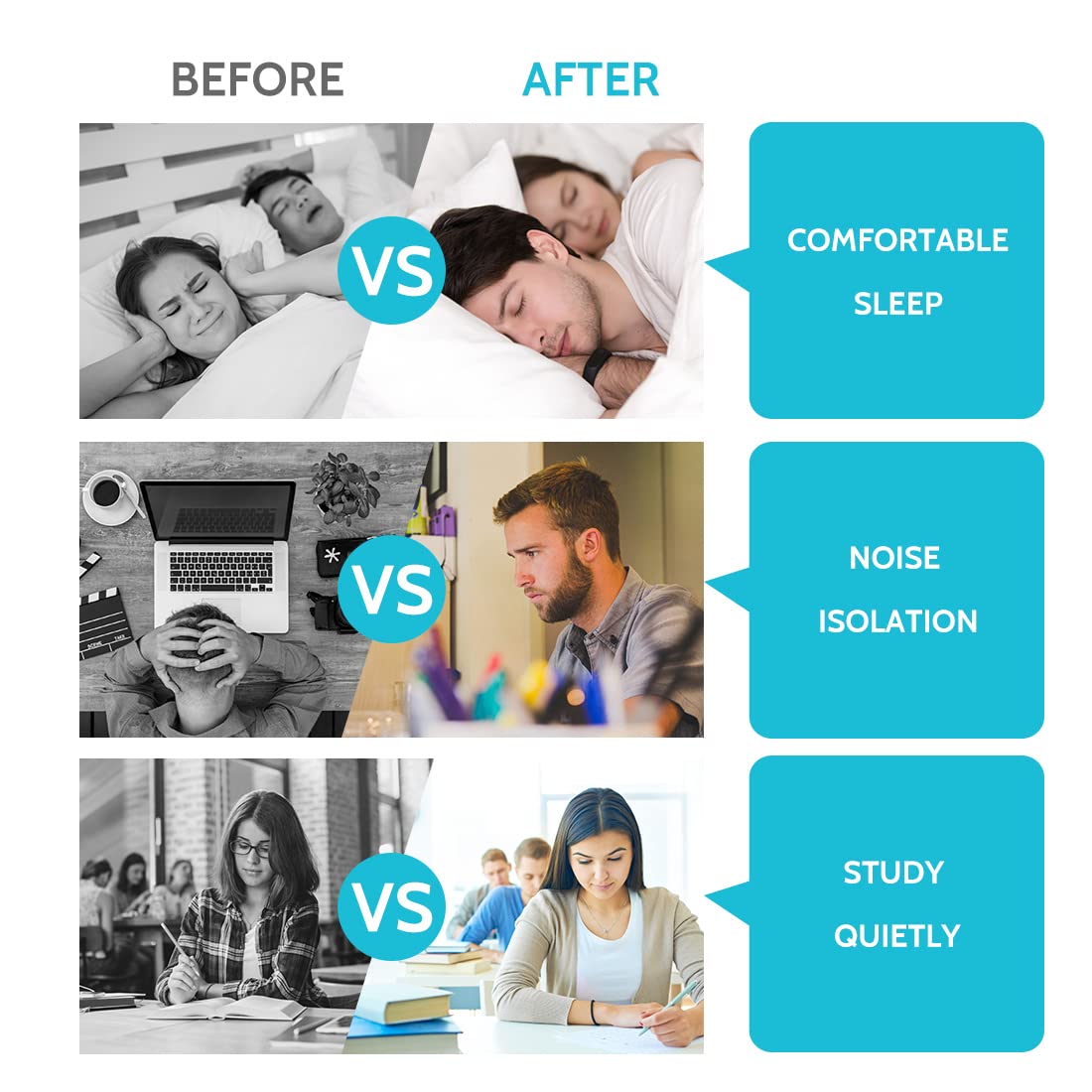 LYSIAN Ultra Soft Noise Cancelling Earplugs for Sleep, Disposable Foam Ear Plugs for Sleeping, Snoring, Shooting, Deep Focus & All Loud Sound - 60 Pairs|SNR 38dB Noise Reduction|Hearing Protection