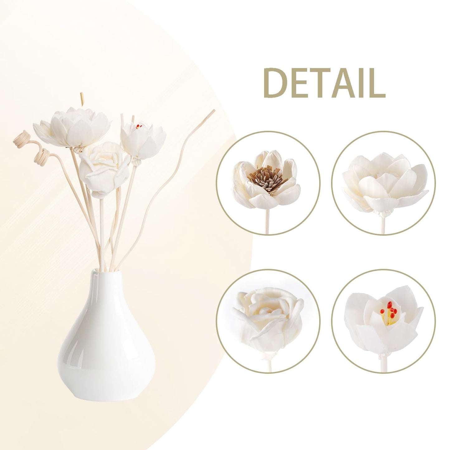 14Pcs Reed Diffuser Sticks Flowers, Reed Diffuser, Reed Diffuser Flower for Home Bedroom Decor