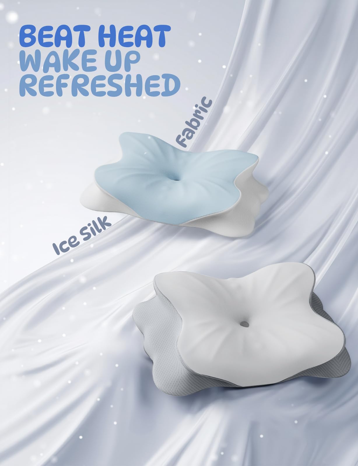 Cooling Cervical Neck Pillow for Pain Relief, Ergonomic Mellow Sleep Pillow for Neck Support | Adjustable | Memory Foam | Odorless Orthopedic Bed Pillow for Side Back Stomach Sleepers - Gift for Mom