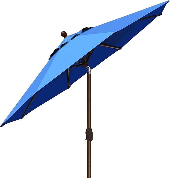 EliteShade USA 10-Year-Non-Fading 9Ft Market Umbrella Patio Umbrella Outdoor Table Umbrella with Ventilation,Royal Blue