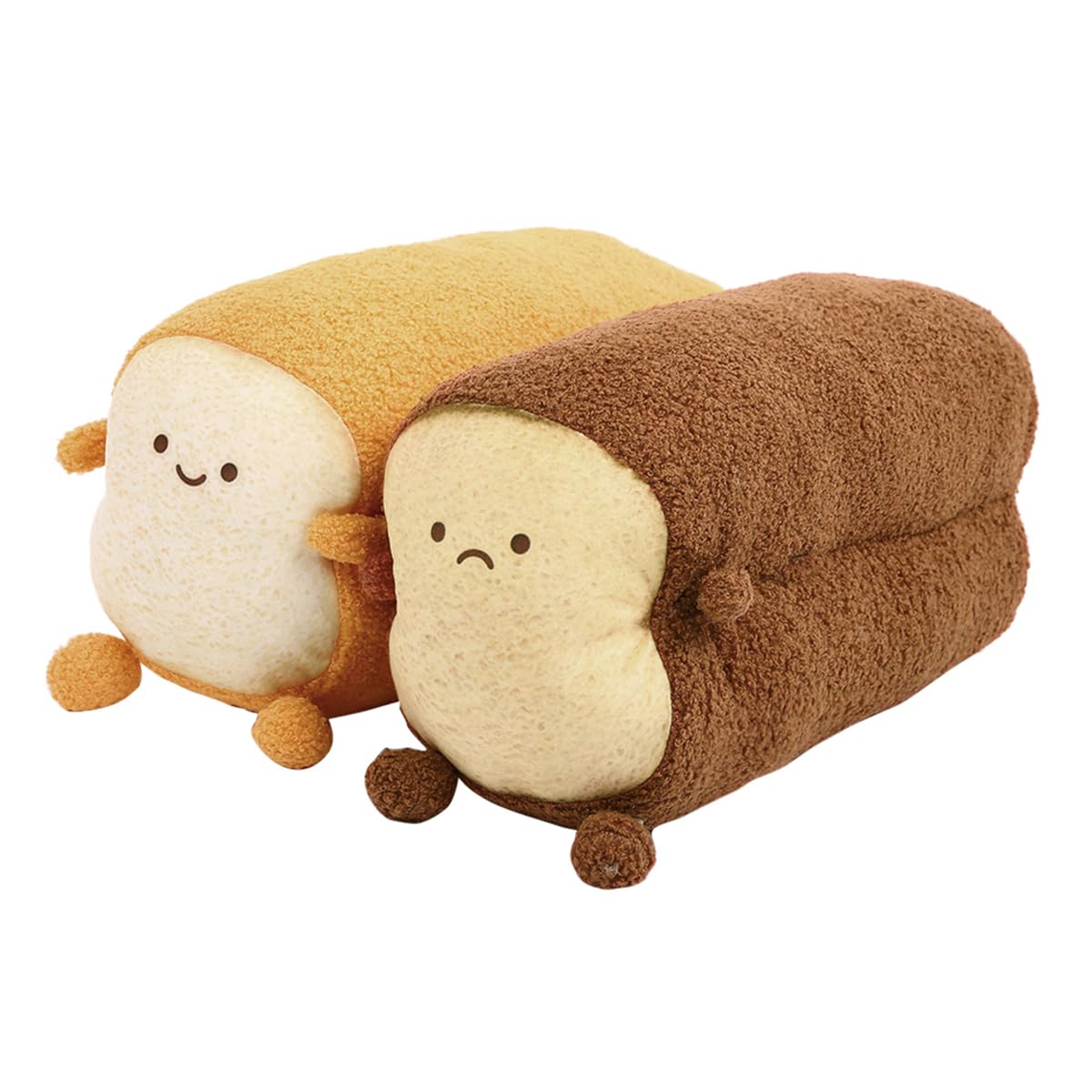 DENTRUN Toast Plush Pillow, Stuffed Bread Shape, Soft Food Plushie for Kids & Adults, 15"