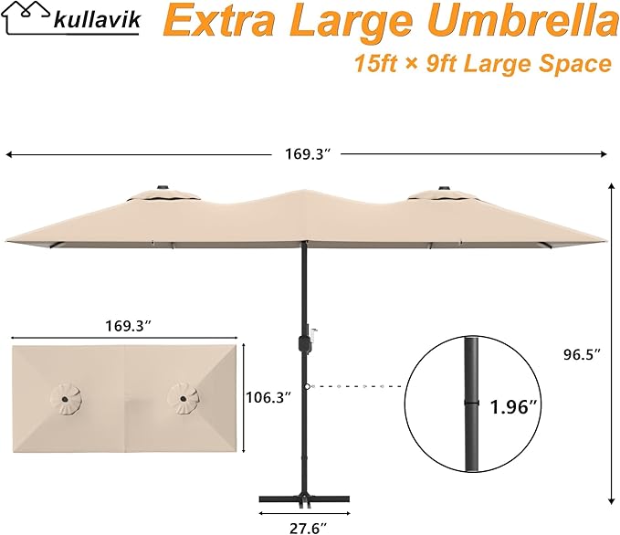 Kullavik 15FT Outdoor Patio Umbrella