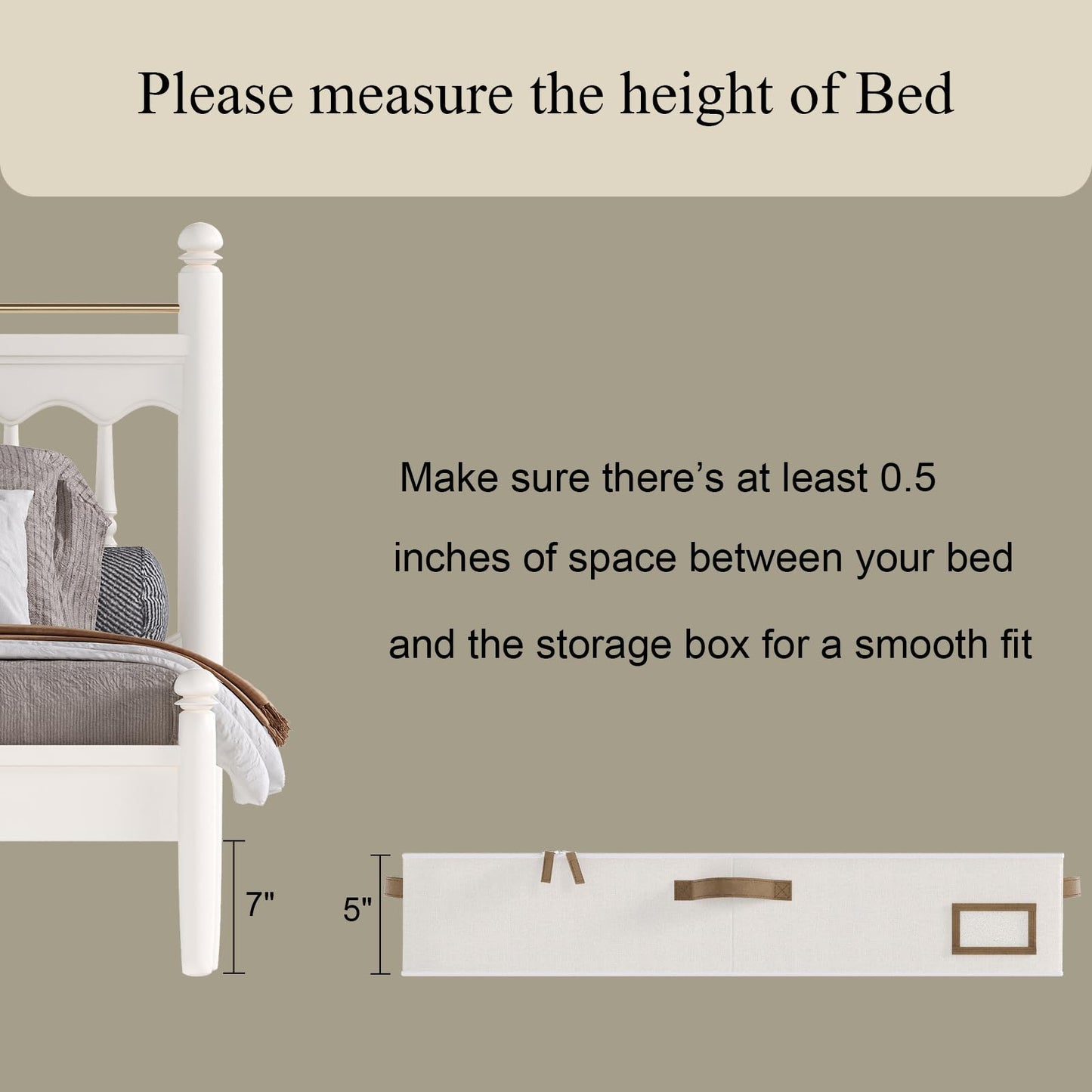 COYACOOL Under Bed Storage, Under Bed Storage Containers Bins for Clothes, Large Linen Underbed Closet Organization Bins, 2 Pack Collapsible Underbed Bin Dorm for Clothes, Sweater, Beige