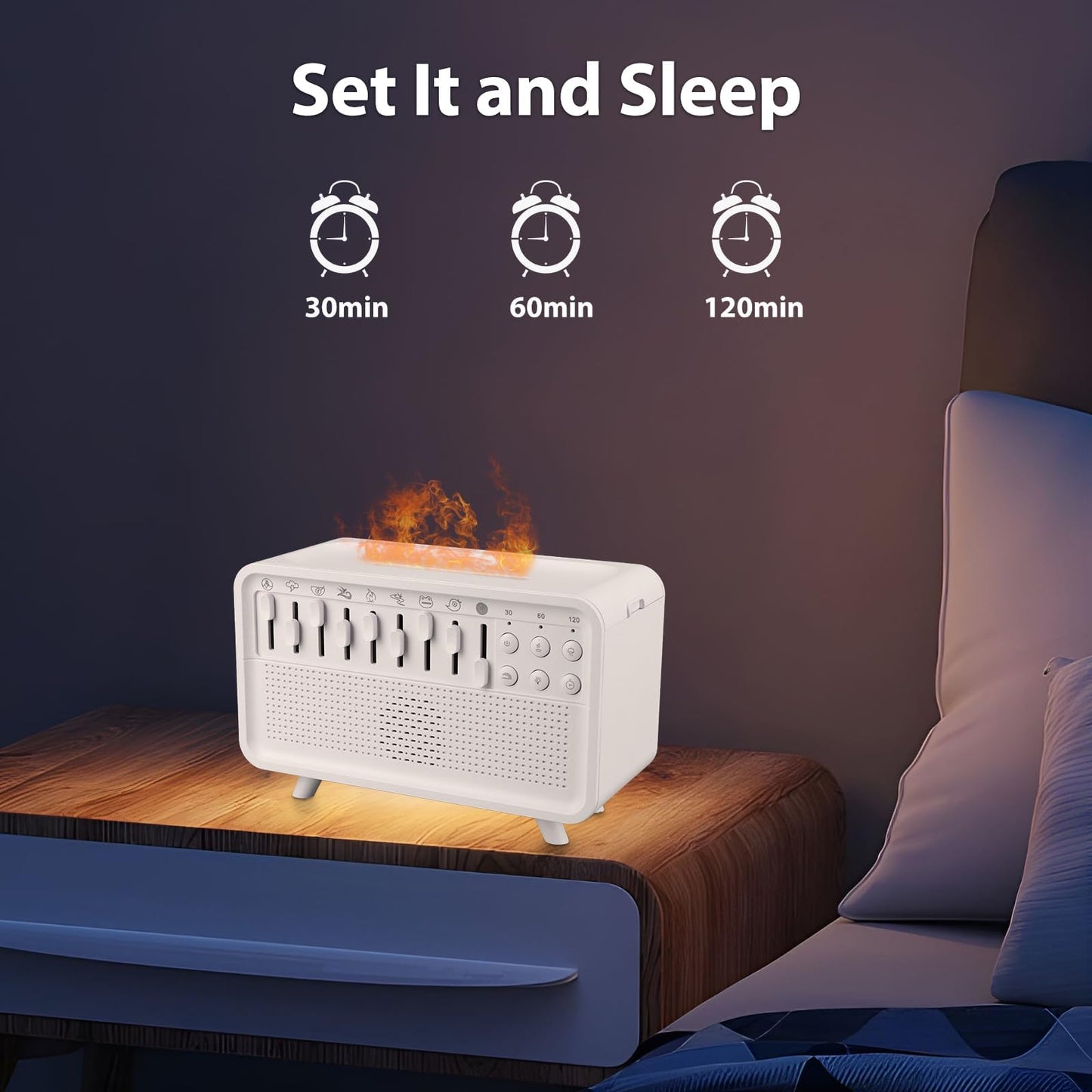 plthets White Noise Machine with Humidifier, Essential Oil Diffuser & Bluetooth Speaker, Portable Night Light, 8 Natural Sounds Style Mixer with Auto-Off Timer for Baby, Kids, Adults, Bedroom, Office