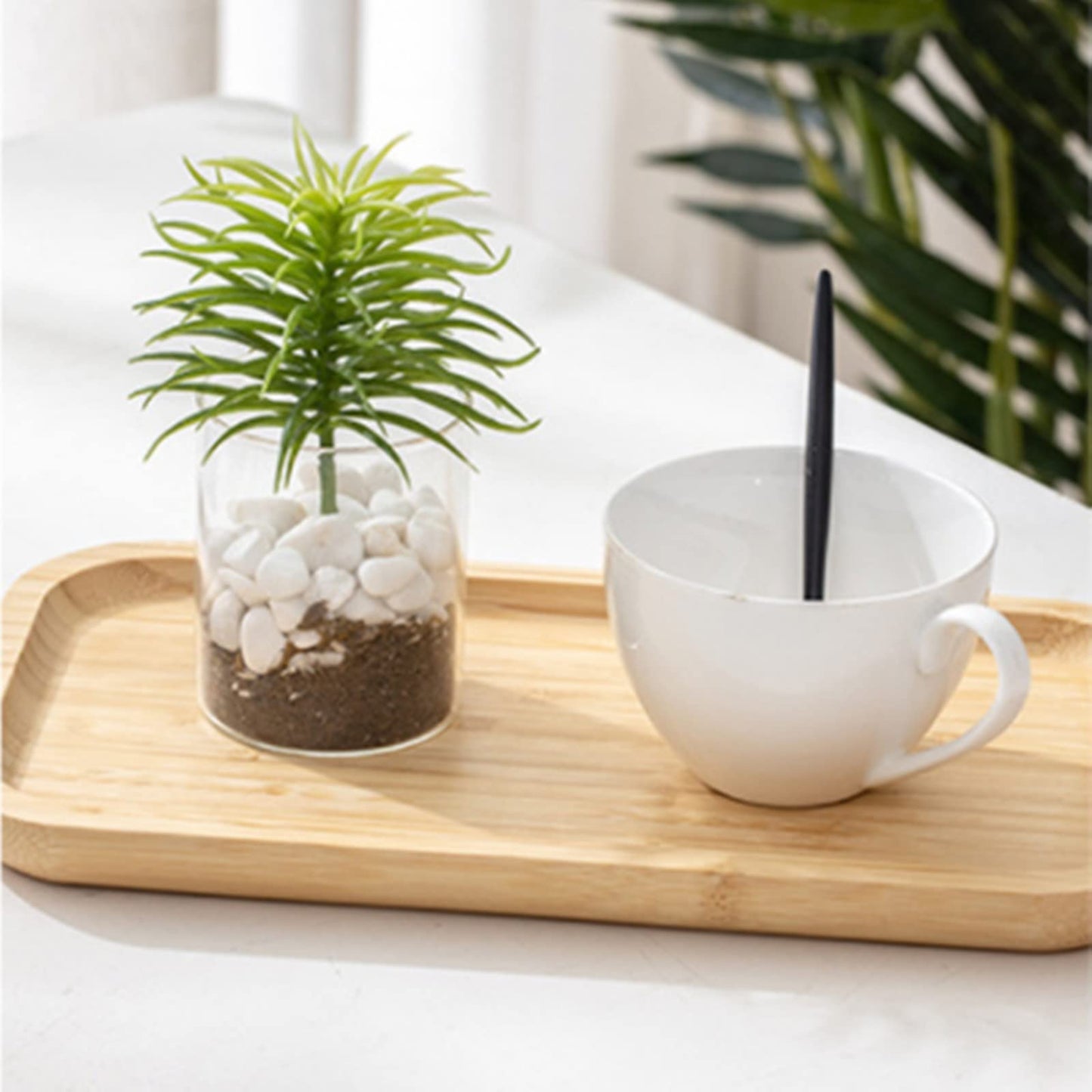 Bamboo Vanity Tray, Bathroom Counter Tray, Toilet Tank Tray, Bathroom Tray for Organizing and Home Decor, 14.2 x 6 x 0.8 inch