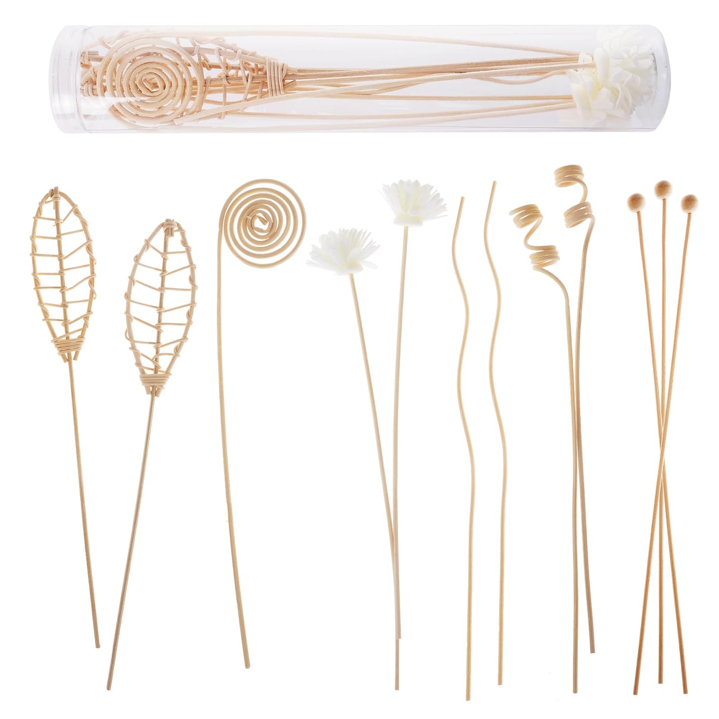 Haakong 12 Pcs Reed Diffuser Sticks Rattan Flower Reed Fragrance Diffuser Set Diffuser Sticks for Office Home Decor
