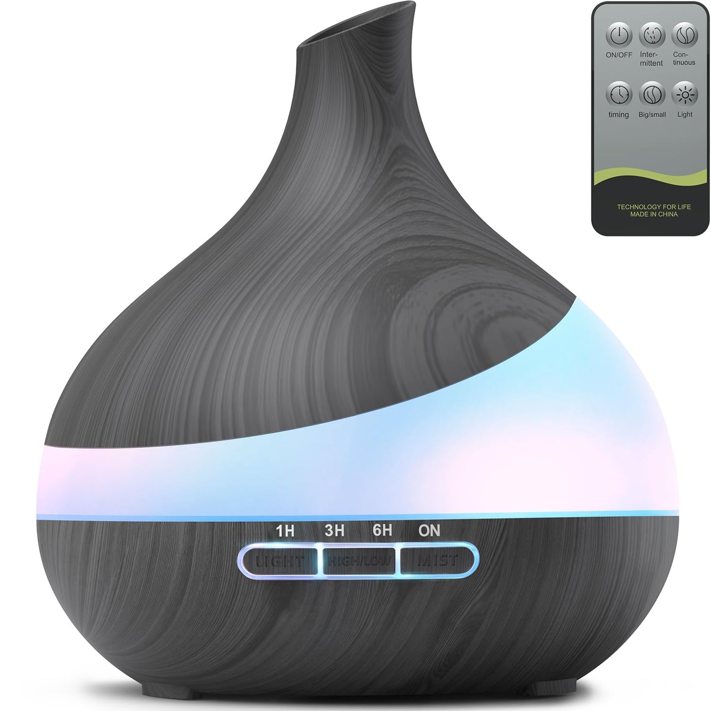 HJTHJT Essential Oil Diffuser: 500ML Aromatherapy Diffuser with Remote Control for Hotel Spa Yoga Room - Humidifiers for Bedroom with 14 Colors LED Night Light for Kids/Women