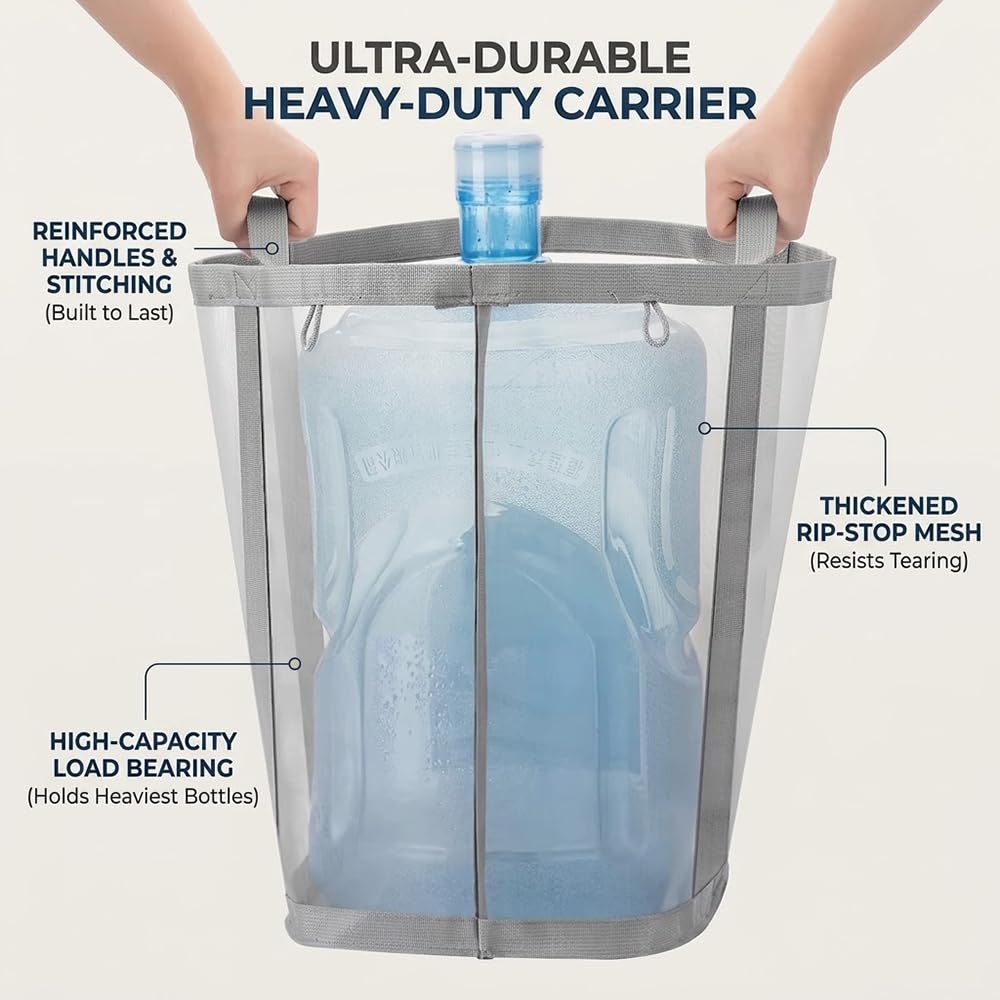 Yagizaai Wall-Mounted Foldable Laundry Basket, 41L Collapsible Mesh Hamper, Hanging Storage Bag for Bathroom, Dorm, Travel, Beach, Camping, Reinforced Handles, Grey