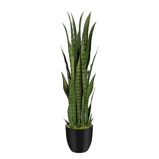 Keeplush 3ft Artificial Snake Plant – 36in Faux Sansevieria Plants, Fake Floor Plant for Indoor Outdoor, Front Porch Patio Home Office Decor, Mother-in-Law’s Tongue, Green 1Pcs