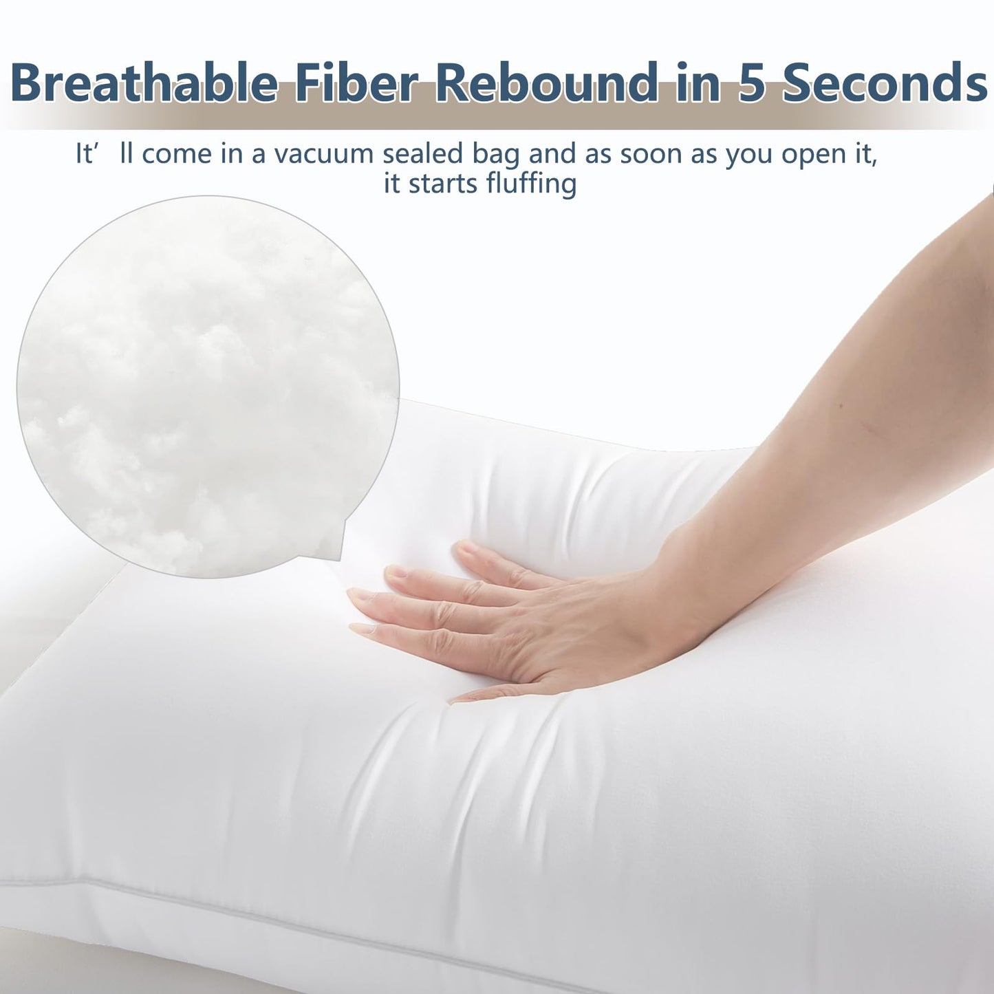 CozyLux Soft Supportive Bed Pillows for Side and Back Sleepers, Oeko-Tex Certified Down Alternative Filling, Hotel Quality Fluffy Sleeping Pillow, White, King - 19" x 34", 2 Pack