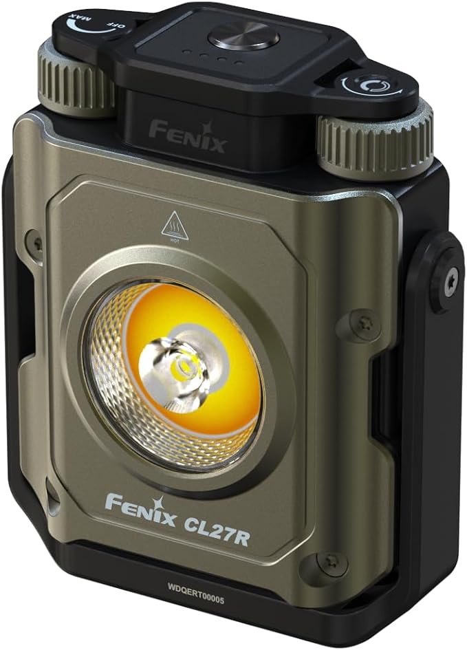 Fenix CL27R Camping Lantern Flashlight, 1600 lumens USB-C Rechargeable Waterproof Portable with White and Red LEDs and Lumentac Organizer for Hurricane Power Outage Emergency and Job Sites (Green)