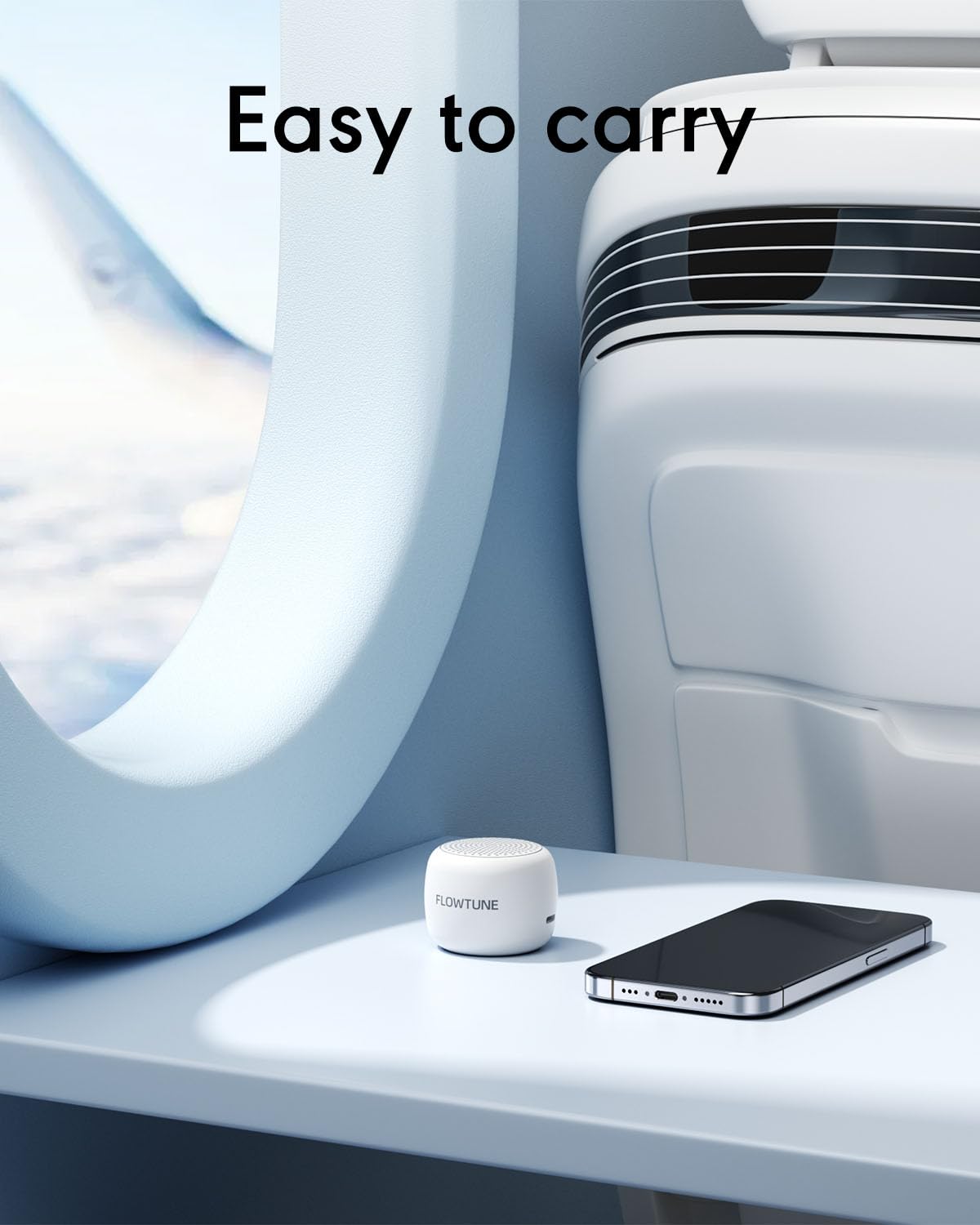 FLOWTUNE Sound Machine White Noise Machine for Baby Adults, 18 Non-looping Sounds, Timer, Memory Function, Portable Sleep Sound Therapy Gift (White)