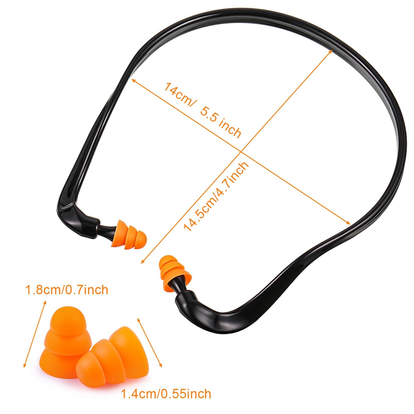 Sumind 24 Pieces Banded Ear Plugs Hearing Bands Banded Ear Band Plug Shooting Reusable Construction Protection Silicone Replacement Pods for Work Sleeping Concerts, Motor Sport Racing