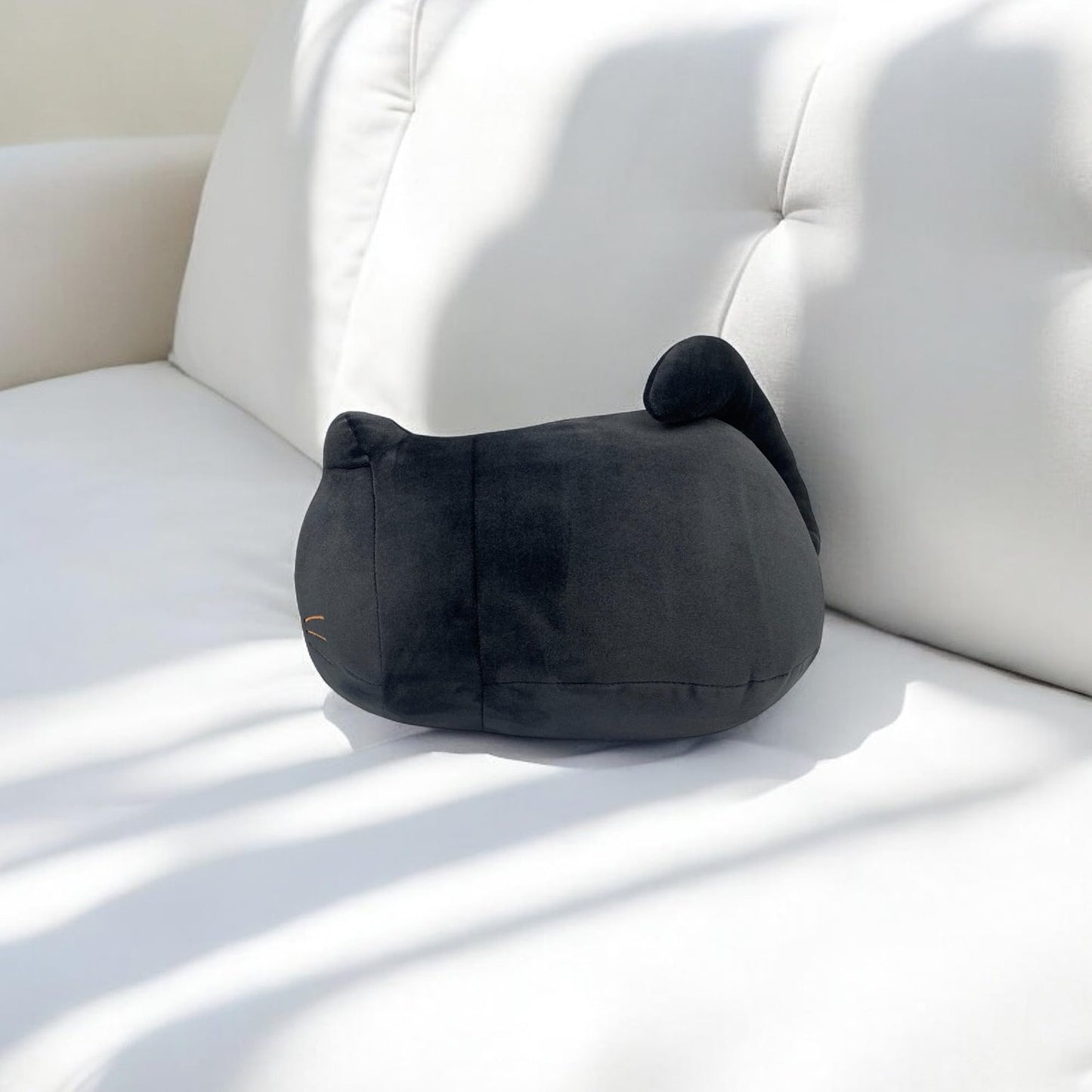 Pineapple Kawaii Black Cat Plush Pillow Plushies Squishmellow Plushie Soft Squishy Stuffed Animal Toy Cute Kitten Cushion for Kids Room Decor 10 inch