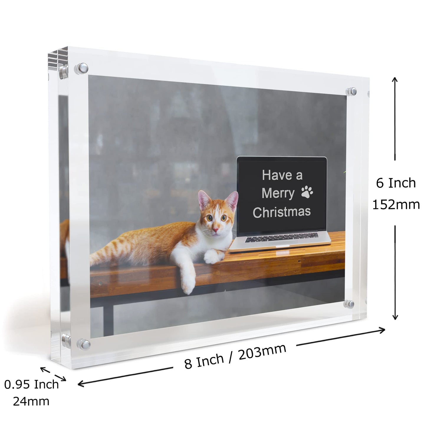 MIRA-K | Crystal Memories | Acrylic Picture Frame 6x8 with Magnetic Closure | Lucite Photo Frame for Tabletop | Decorative Display for Tickets, Postcards and Awards