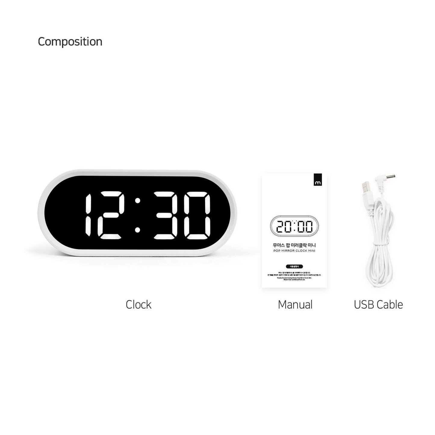 mooas Pop Mirror Digital Alarm Clock, LED Desk Pink Clock with Nightlight, Snooze, Temperature, Battery Operated Small Size Cute Mini Clock for Kids Girls Bedroom Livingroom Office (Pink)