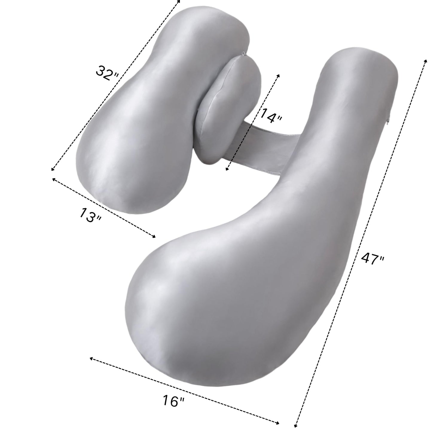 Pregnancy Pillows for Side Sleeping - Adjustable Belly & Back Support Pillow,H Shaped Full Body Maternity Pillow with Cooling Removable Cover, for Pregnant Women and Adults(Grey)