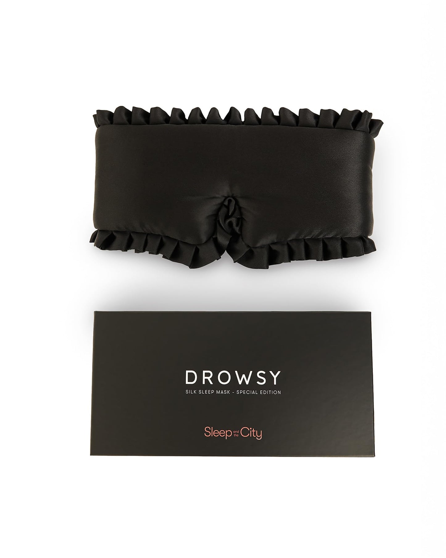DROWSY Silk Sleep Mask - Face-Hugging, Padded Cocoon for Luxury Rest in Total Darkness - 100% Pure Mulberry Silk (Sleep & The City)