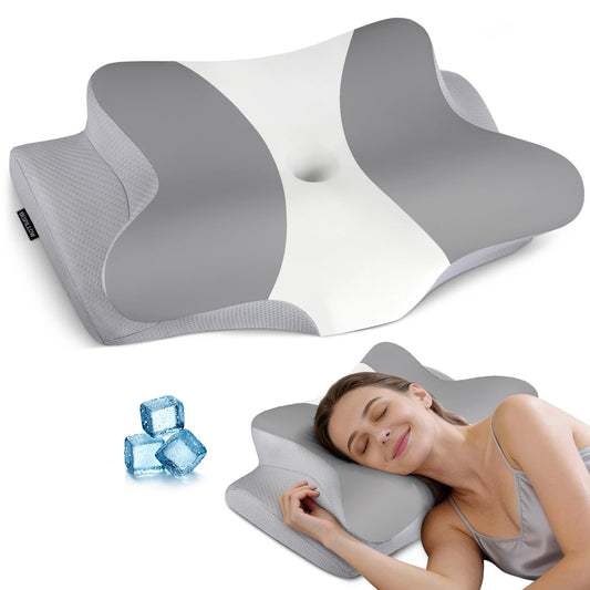 Cervical Neck Pillow for Pain Relief, Ergonomic Memory Foam Support Pillow