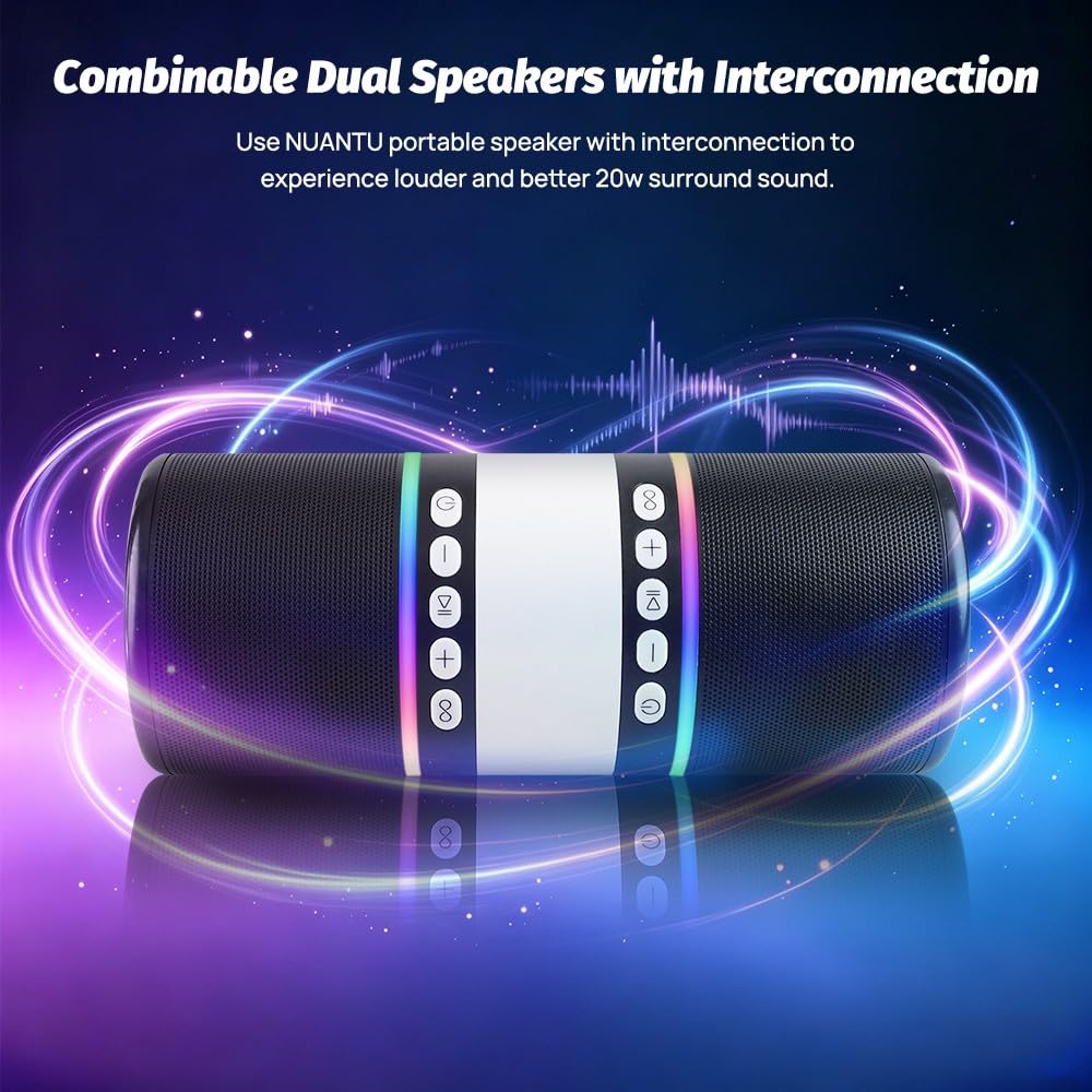 NUANTU 3 in 1 Splittable Bluetooth Speaker White Noise Machine Rhythm Light