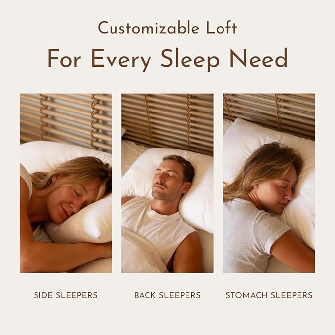 Little Sleepy Head Queen Pillow for Sleeping, Adjustable Loft Bed Pillow with Hypoallergenic Down-Like Fill, Hotel Quality Comfort, Soft or Firm Support - Queen Size Pillow 1 Pack, 20x30