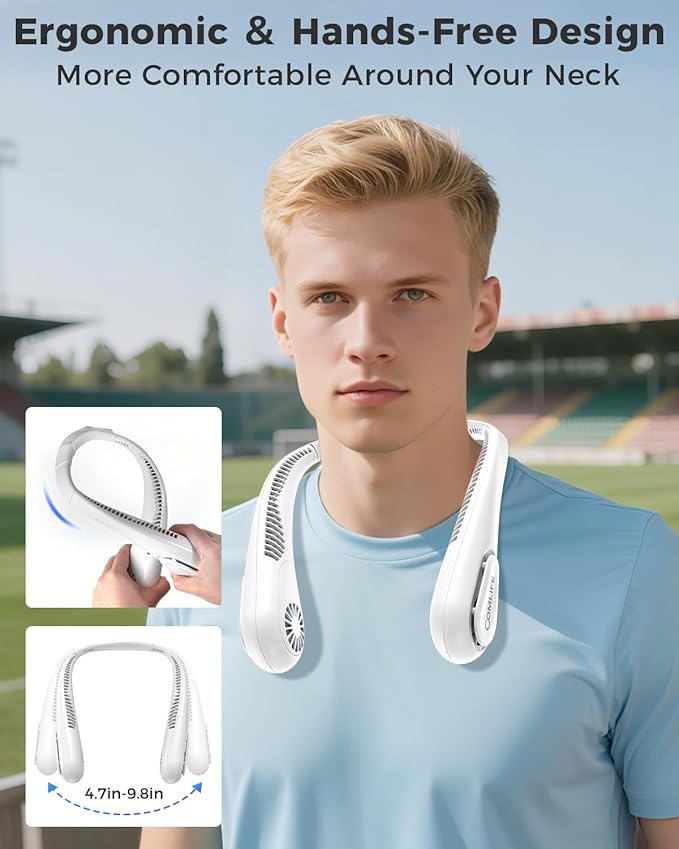Portable Bladeless Neck Fan, Birthday Gifts for Girl Boy Mom Dad, Father‘s & Mother’s Day Gifts, Wearable Cooling Fan, 5000mAh Rechargeable Battery, Essential for Camping Beach Vacation(2026 Upgraded)