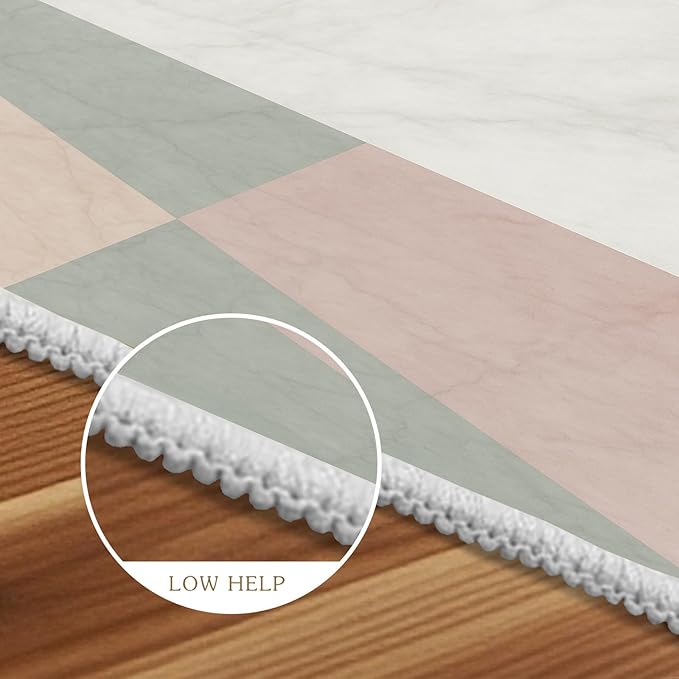 Modern Marble Rug - 2x6 Runner Rug, Minimalist Marble Runner Carpet, Abstract Luxury Entryway Rugs, Washable & Non Slip Carpet Home Decor