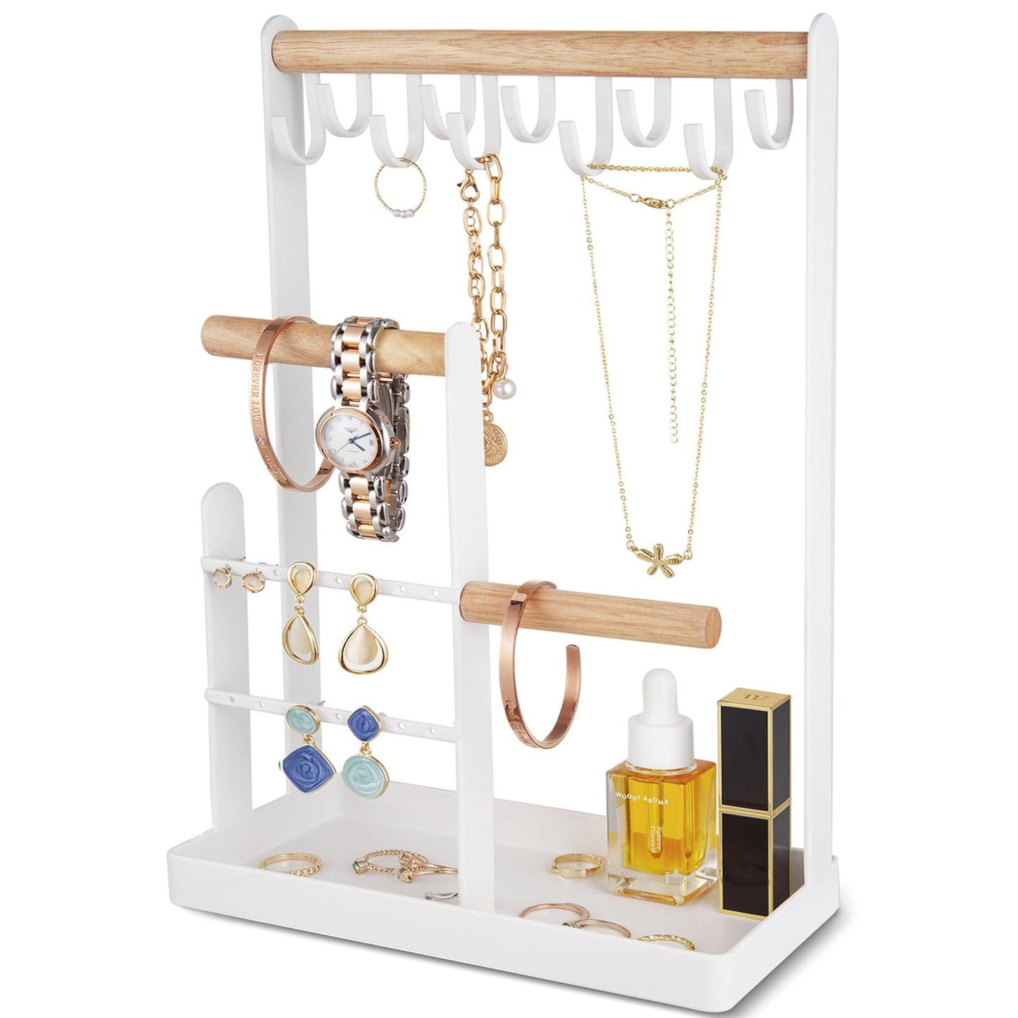 ProCase 4 Tiers Jewelry Stand Bundle with Jewelry Display Stand Holder