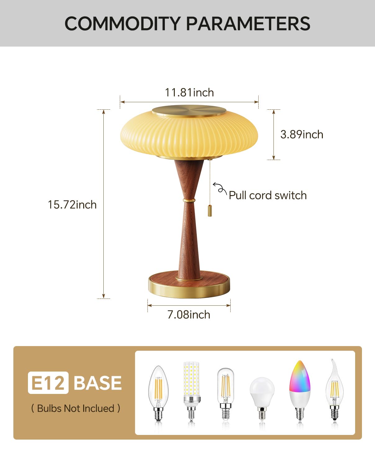 Mushroom Lamp Table Lamp for Bedroom,Desk Bedside Small Lamps for Living Room Night Stands,Mushroom Decor Cute Mini Modern Mid Century Lamps,Aesthetic Home Living Room Decor (Gold+ Yellow Shade)