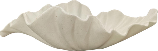 ARTRHYT 12" Decorative Bowl decor, Modern Home Decoration Scallop Bowl,Fashion Key Bowl for Entrance Table, Decorative Fruit Bowl for Kitchen Counter, Ruffle Decor, Light Gray