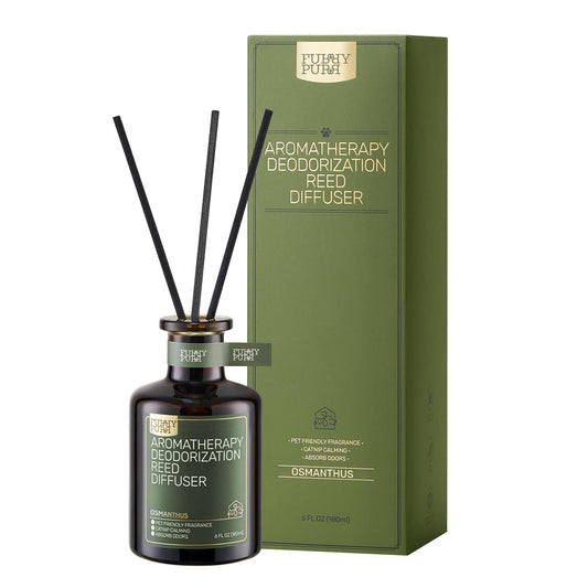 FURRYPURR Reed Diffuser for Pet Odor Elimination, Osmanthus, Non-Toxic & Pet-Friendly Air Freshening, 6 Oz