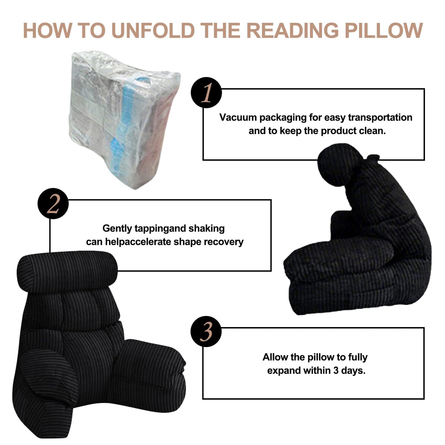 FXXUDVNIIN Back Pillow for Bed Sitting up – with 9.4" Armrest