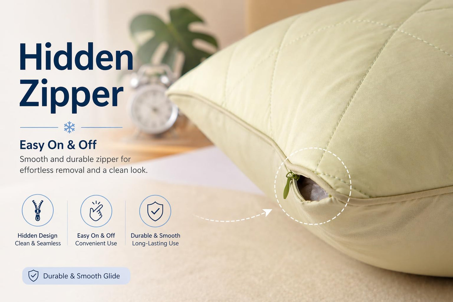 evoLive Cooling Body Pillow Cover 21" x 54", Soft Elastane Diamond Quilted Body Pillow Case with Zipper Closure, Breathable Long Pillow Cover (Green, 21“X54“ Body Pillow Cover)