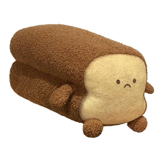 DENTRUN Toast Plush Pillow, Stuffed Bread Shape, Soft Toast Bread Food Plushies, Fun Sofa Cushion, Stuffed Doll Toy for Kids, Adults Gift, Home Bed Room Decor, 15"