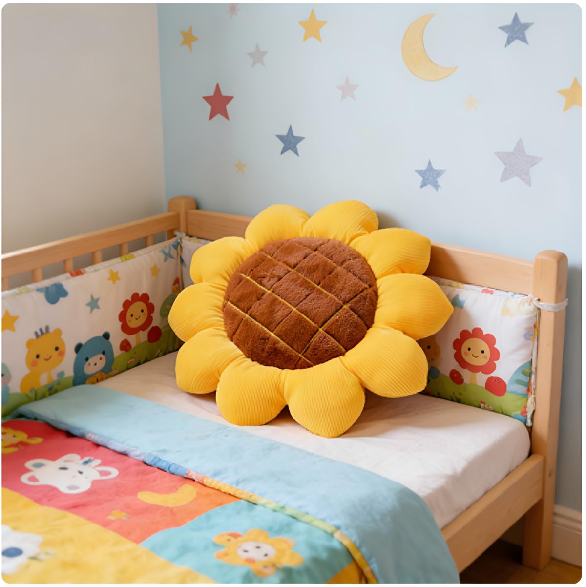 Drexasl 2 Pcs 3D Sunflower Throw Pillow,Yellow Flower Floor Seating Cushion, Soft Plush Chair Pad Decorative Pillow for Bed, Sofa, Car, Office & Home Decor, Idea (15.8 Inch)