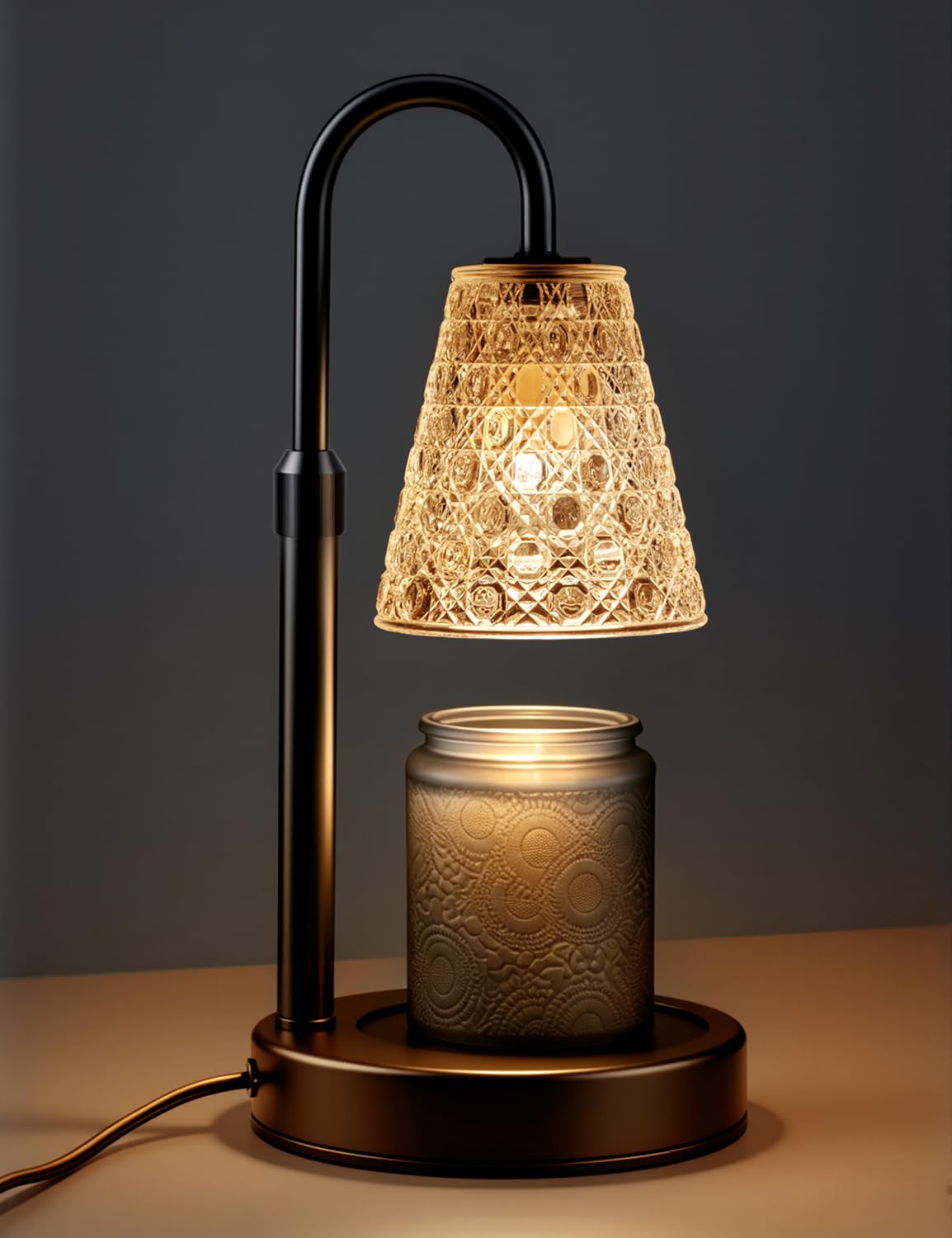 RMFSH Candle Warmer Lamp with Timer Dimmable, Birthday Gifts for Women Mom, House Warming Gifts New Home Decor, Wax Melt Warmer for Jar Candles with 2 Bulbs, Black