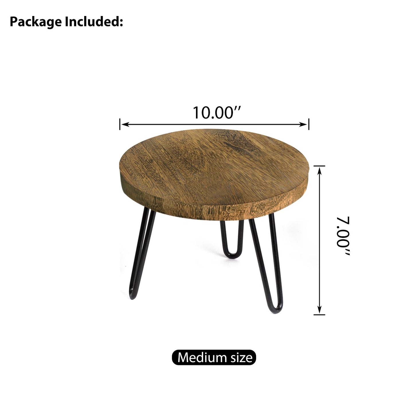 OBTAIN Plant Stand Indoor Outdoor, Wooden plant Stool, Mid Century Plant Stand for Indoor Plants, Wood Modern Plant Holder Rattan Flower, Low Short Boho Rustic Planter Stand Fit 5-15 Inch Pot(M)