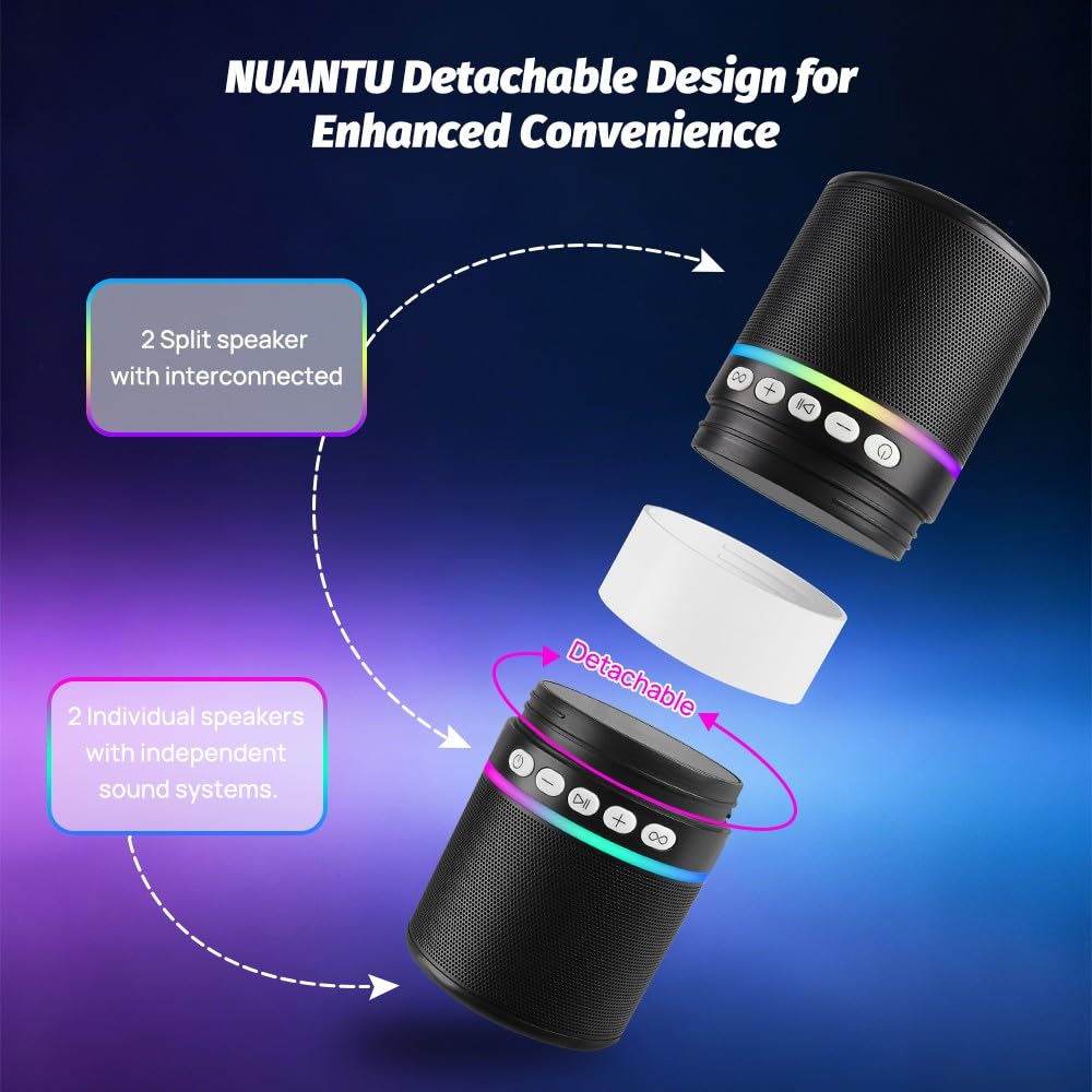 NUANTU 3 in 1 Splittable Bluetooth Speaker White Noise Machine Rhythm Light