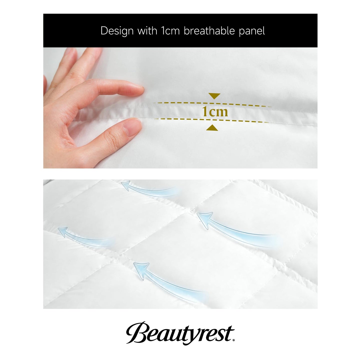 Beautyrest Goose Down Fiber Comforters Twin Size, All Season Luxury White Duvet Insert, 100% Cotton Fabric, Hotel Collection Fluffy Breathable Bedding Comforters, 8 Corner & Center Loops, 68x90 Inch