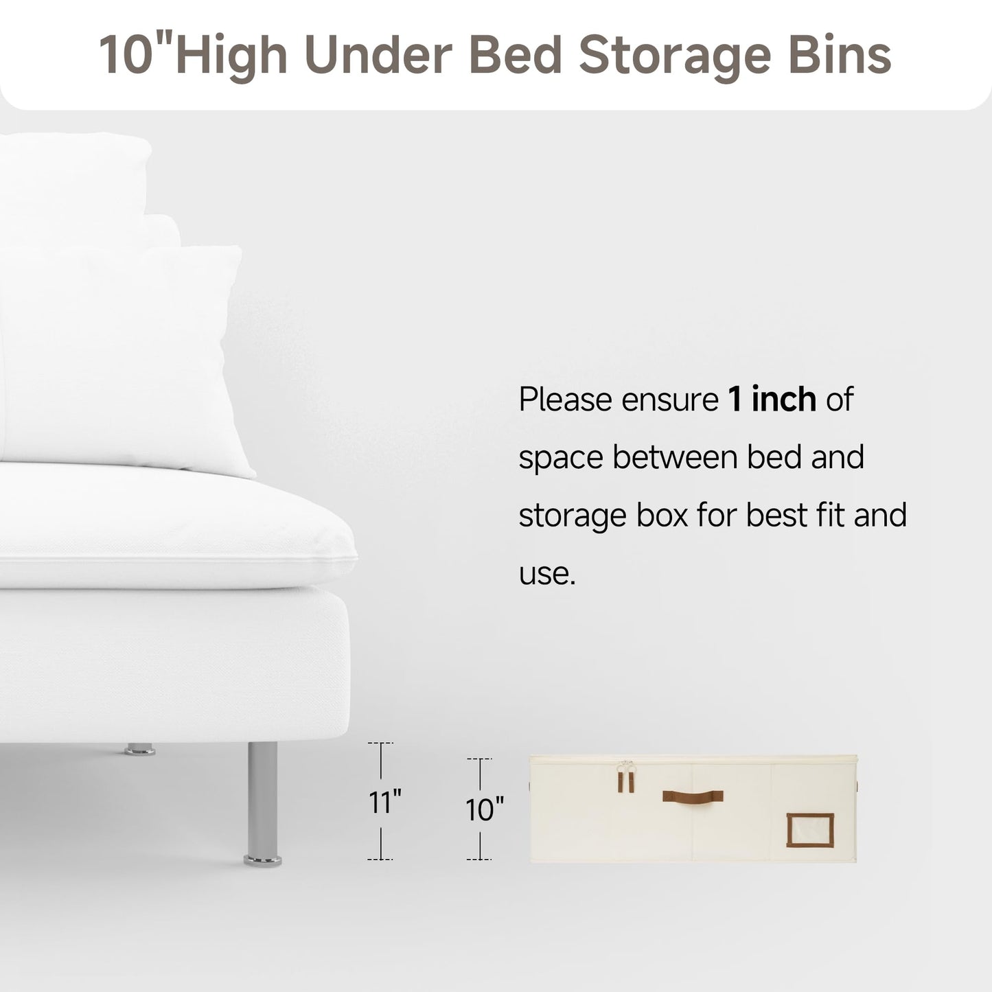 StorageWorks Under Bed Storage Bins, 10'' Underbed Storage Containers with Lid, 77L Clothes Organizer for Bedding, Blankets, Sweaters, Shoes, 2-Pack